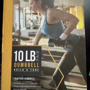 10 pound pair of dumbbells 5 pounds each.